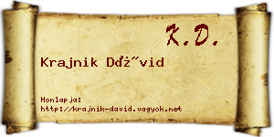 Krajnik Dávid névjegykártya
