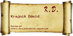 Krajnik Dávid névjegykártya